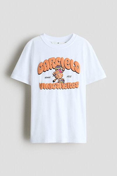 H&M Baskı Motifli ve Pamuklu Tişört