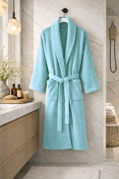 Formeya Halat de baie unisex din bumbac premium - Halat de baie cu textură mo...