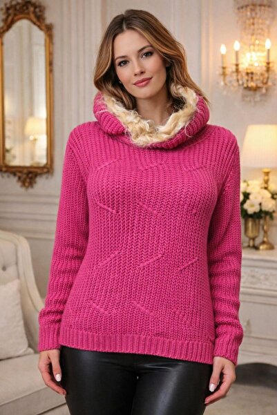 Volupta WOMEN'S FUCHSIA KNITTED BLOUSE