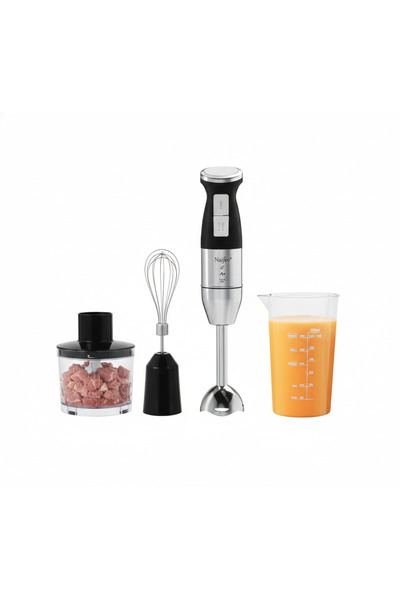 Naifero Generic NF-8004S 4-in-1 Hand Blender, 2-Speed Stainless Steel