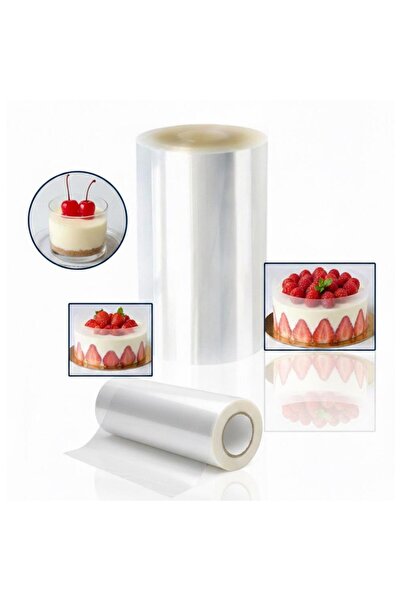 EFE PASTACILIK فيلم تزيين جانبي شفاف للكيك 15 سم × 25 متر - جيلاتين لتثبيت ال...