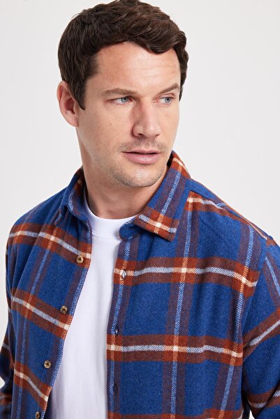 Tudors Men's Slim Fit slim fit checkered winter lumberjack shirt