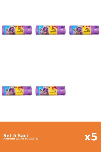 Fino Set 5 Saci menaj parfumati Tytan Flex lavanda, 35 litri, 12 buc