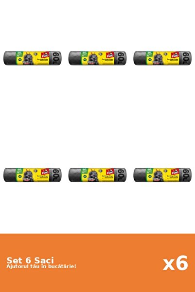 Fino Set of 6 Tytan Flex drawstring bags, 60 l, 10 pieces