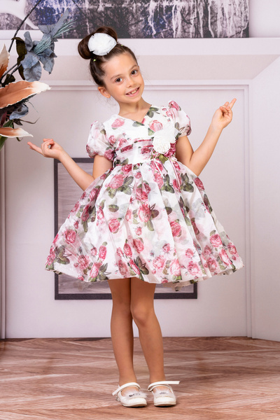 SÜSLÜ PİNK KİDS GIRL'S BALLON SLEEVE DRESS