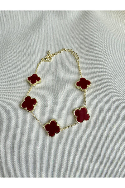 bijux by mrv Vk Model Clover Claret Red Bracelet
