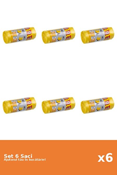 Fino Set of 6 Color Garbage Bags, 20L, 30 pieces