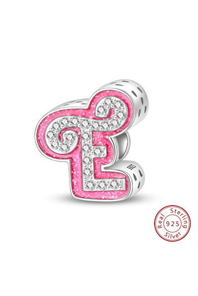 Choice3 خرزة سحرية فضية عيار 925 بلون وردي أميرة، تحتوي على 26 حرفًا من كلمة ...