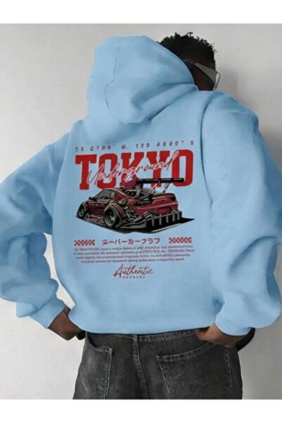 Flaubert Men's Printed Hooded Sweatshirt Oversize Cut 3-Ply Cotton Fabric