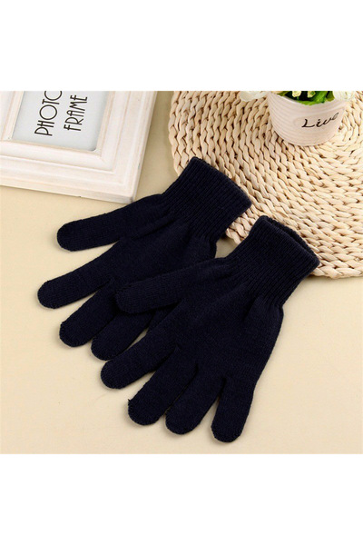 eleven market Kışlık Tiriko Kadın Eldiven Lacivert Eldiven