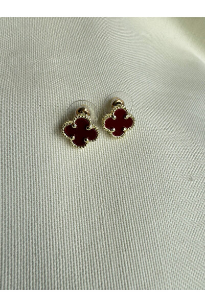 bijux by mrv Vk Model Clover Claret Red Earrings