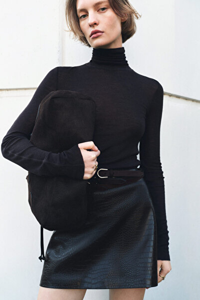 H&M Kaplamalı Mini Etek