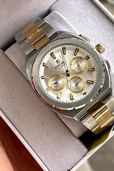 Reward ساعة يد رجالية أصلية بضمان لمدة عامين مع سوار فولاذي وعلبة