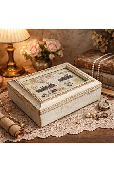 BLA BLA FOAM Cutie muzicală pentru bijuterii cu capac de sticlă și suport pen...