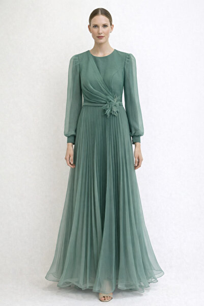 Yeni Trend Abiye Pleated Tulle Evening Dress