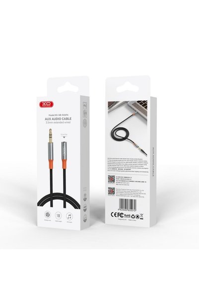 Xo 1 Meter Braided Design 3.5mm Aux Audio and Data Transfer Cable Black