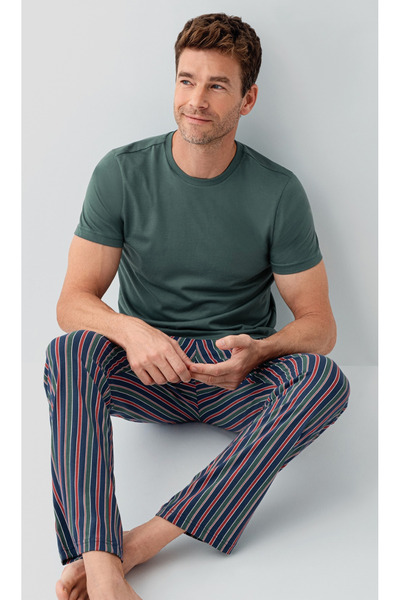Arnetta Set de pijamale pentru bărbați, 100% bumbac, (cu șosete cadou)