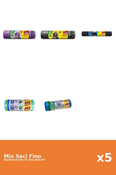 Fino Set 5 Saci Fino: 2x 60 l, 1x 120 l, 1x 30 buc, 1x 20 buc