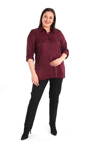 Metpoint Cămașă Trend42plus, mărime mare, cu imprimeu, din viscoză, culoare p...