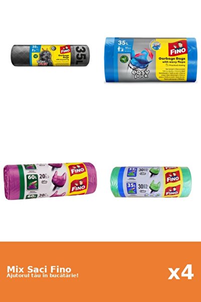 Fino Set 4 Saci Fino: 1x 35 l, 2x 30 buc, 1x 20 buc