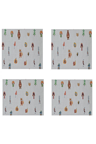 Bebe Muslin Wipes 4 pcs, 40x40 cm, Animals