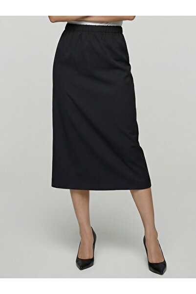 Gül Moda Straight Cut Woven Midi Skirt Length:78-80Cm