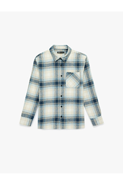 Koton Regular Fit Buttoned Long Sleeve Classic Collar Lumberjack Shirt with P...