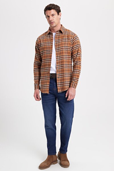 Tudors Men's Slim Fit slim fit checkered winter lumberjack shirt
