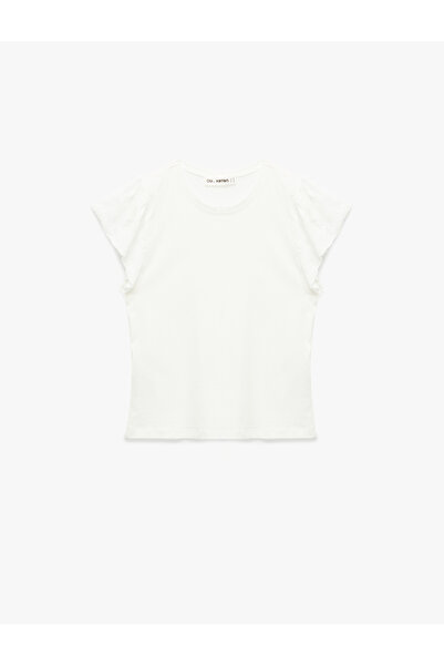 Koton Fisto Detailed Short Sleeve Crew Neck Cotton T-Shirt