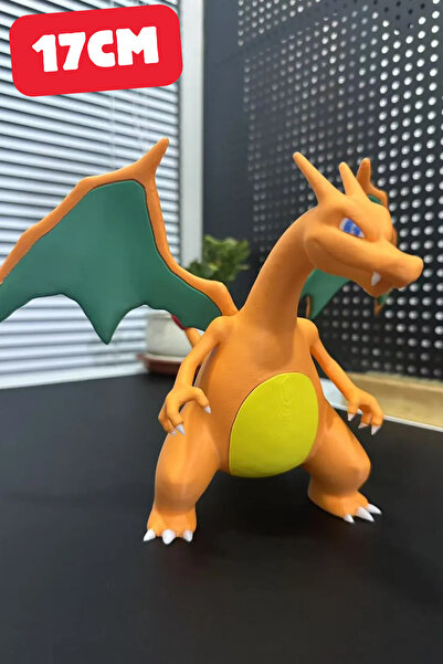 Genç 3D Pokemon Charizard Figürü | Alev Tipi Ejderha Pokémon | 17 cm Dekorati...