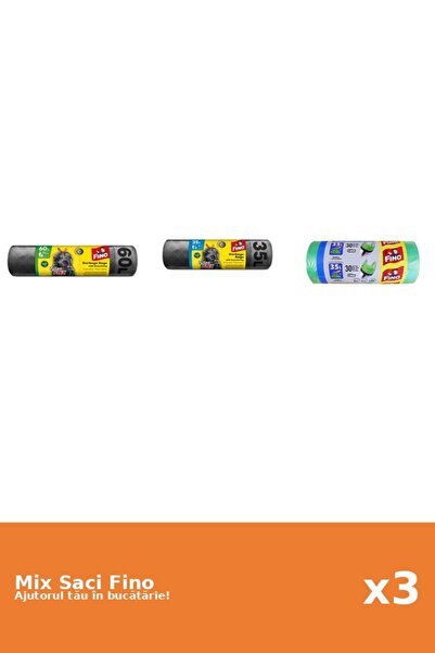 Fino Set 3 Saci Fino: 1x 60 l, 1x 35 l, 1x 30 buc