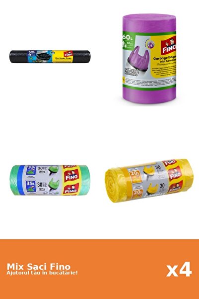 Fino Set 4 Saci Fino: 1x 120 l, 1x 60l, 2x 30 buc