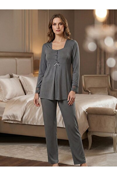 by İGP Pregnant Postpartum Long Sleeve Pajama Set