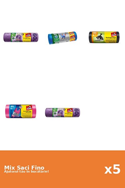 Fino Set 5 Saci Fino: 2x 60 l, 1x 20 buc, 1x 30 buc, 1x 40 l