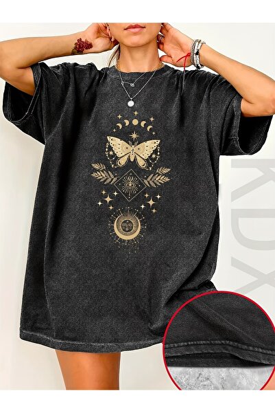 ship master Unisex Acid Washed supradimensionat tricou – Bumbac, potrivire co...