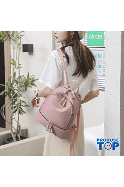 Produse.Top Pink Fashion Backpack for Women with Waterproof Textile Material ...