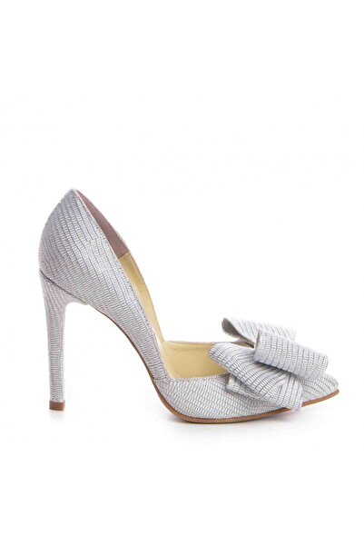 The 5th Element Pantofi stiletto piele naturala Alb cu funda