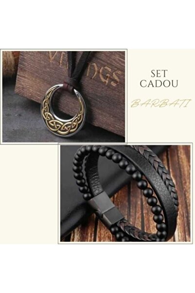 Outfitter Set cadou barbati colier si bratara, piele naturala.