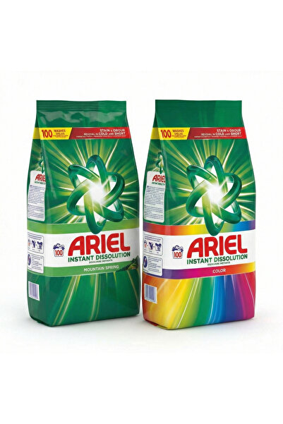 Ariel Detergent de rufe automat Color And Mountain Spring, pudră, 100 spălări...