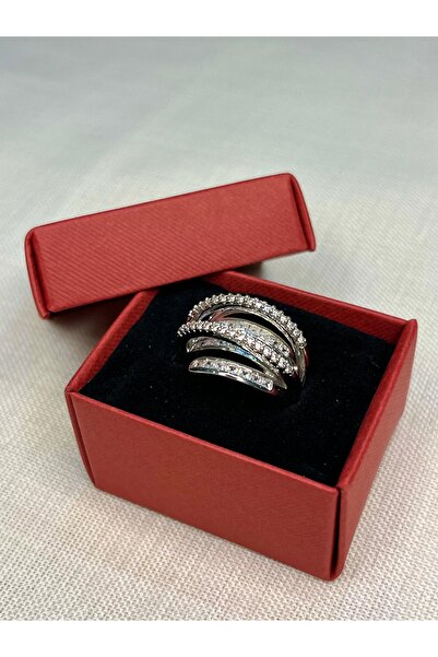 D&Z ACCESSORİES خاتم فضي اللون |   زيركون مرصّع بالأحجار أنيق وعصري للاستخدام...