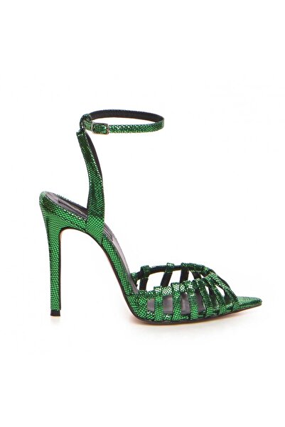 The 5th Element Women's sandals made of genuine leather, Green Kris