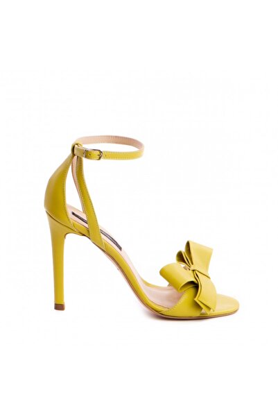 The 5th Element Women's Sandals Natural Leather Lime Bow