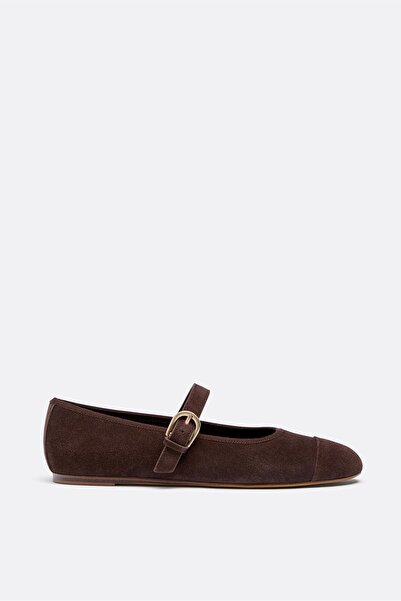 Stradivarius Leather toecap ballerina flats