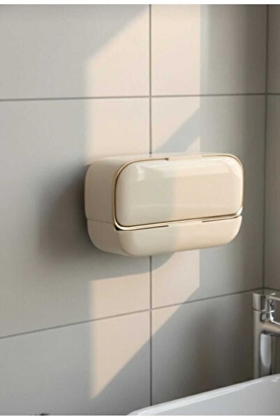 Home موزع صابون صلب مع غطاء - صندوق صابون صحي ذاتي التصريف، لا يتسرب الماء، ل...