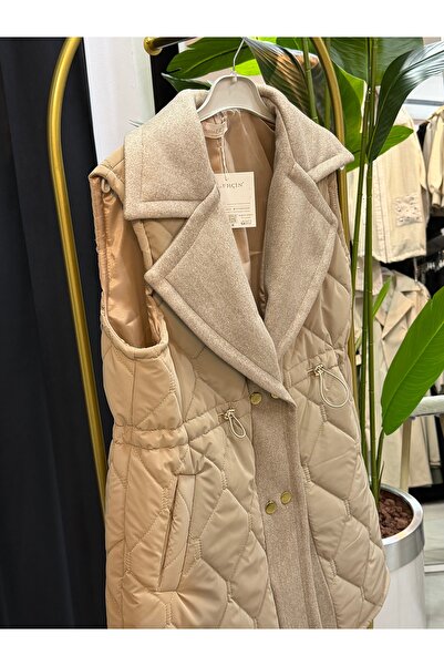 PARLABUTİK Esila baklava desen belden sıkmalı şişme yelek