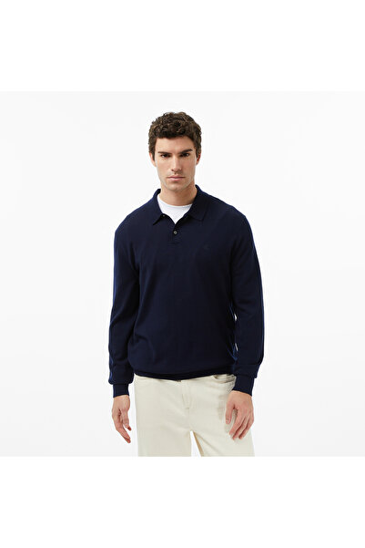 Calvin Klein Merino Polo Erkek Mavi Triko