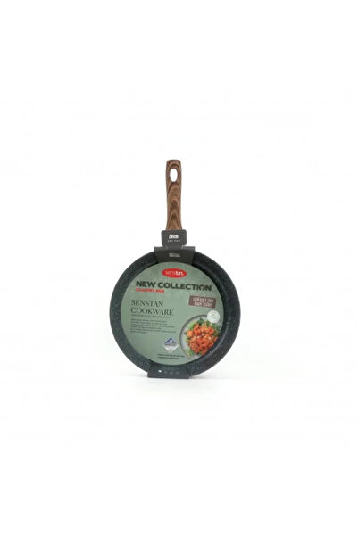 Generic Beige granite frying pan with wooden handle, single size 20 cm