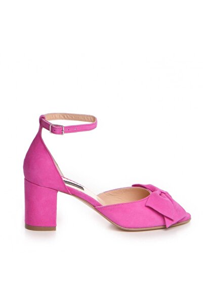 The 5th Element Pink Bow Daisy chunky heel leather sandals