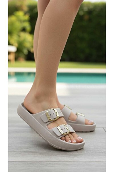 Shubuu Women's Double Buckle Daily Sea Pool Beach Slippers Lightweight Orthop...