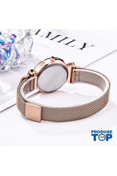 QUARTZ Casual Women's Watch with Magnetic Bracelet and Two-Color Dial with Re...